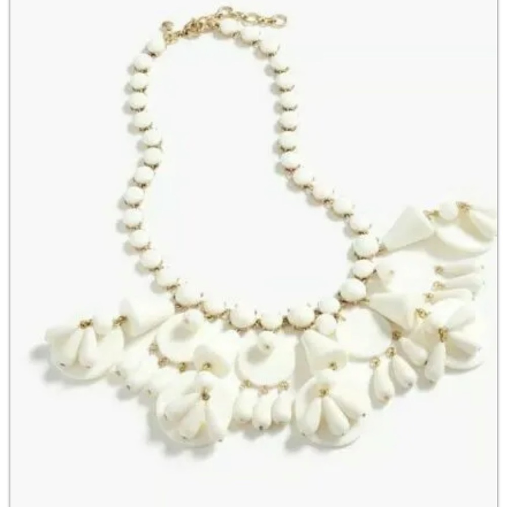 NWT J CREW GEOMETRIC BIB DUSTY IVORY NECKLACE